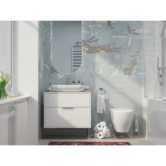 Тумба напольная 1Marka Forest 80Н 2ящика White