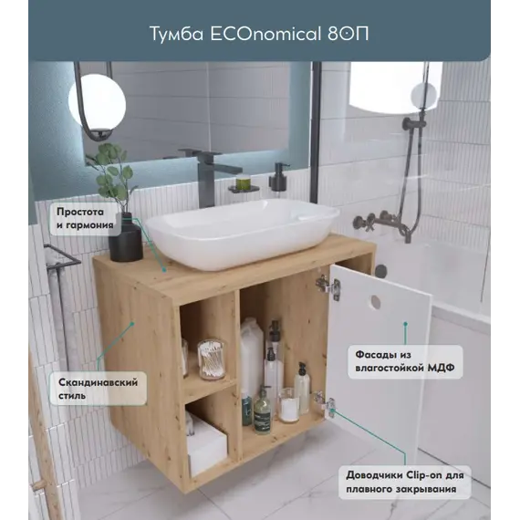 Тумба подвесная 1Marka ECOnomical   Белый