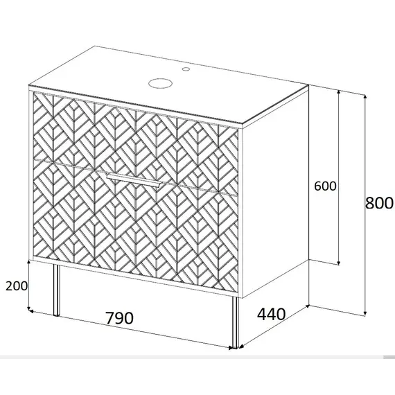 Тумба напольная 1Marka Forest 80Н 2ящика White