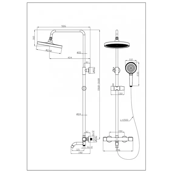 Душевая стойка  ESBANO CELINE (DS-GM) оружейная сталь