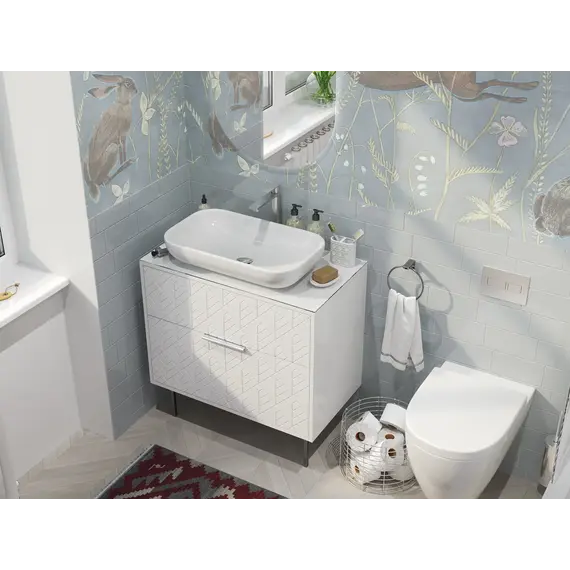 Тумба напольная 1Marka Forest 80Н 2ящика White