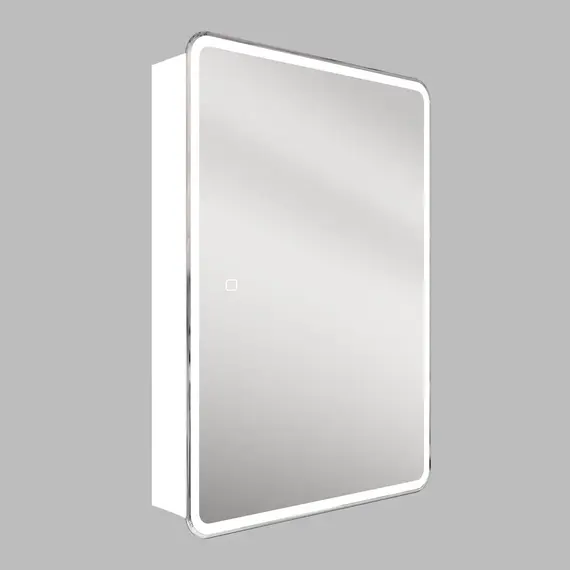 Зеркало-шкаф "Каре 40*80 универсальное" с подсветкой, сенсор с диммером на зеркале