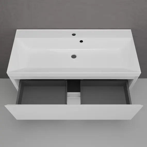 Тумба напольная Style line  "Манхэттен 100/80/70/60" ЭМАЛЬ с раковиной ASTI, 2 ящика, PLUS, белый матовый