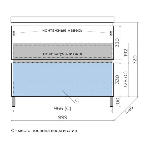 Тумба напольная Style line  "Манхэттен 100/80/70/60" ЭМАЛЬ с раковиной ASTI, 2 ящика, PLUS, белый матовый