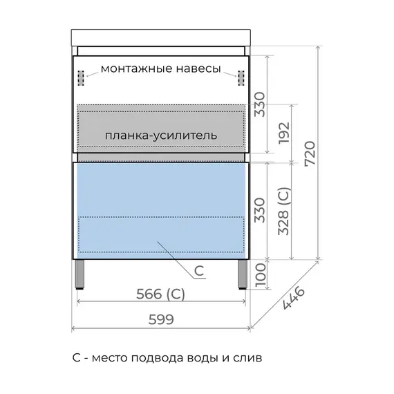 Тумба напольная Style line "Манхэттен 100/80/70/60" ЭМАЛЬ с раковиной ASTI , 2 ящика , PLUS, графит
