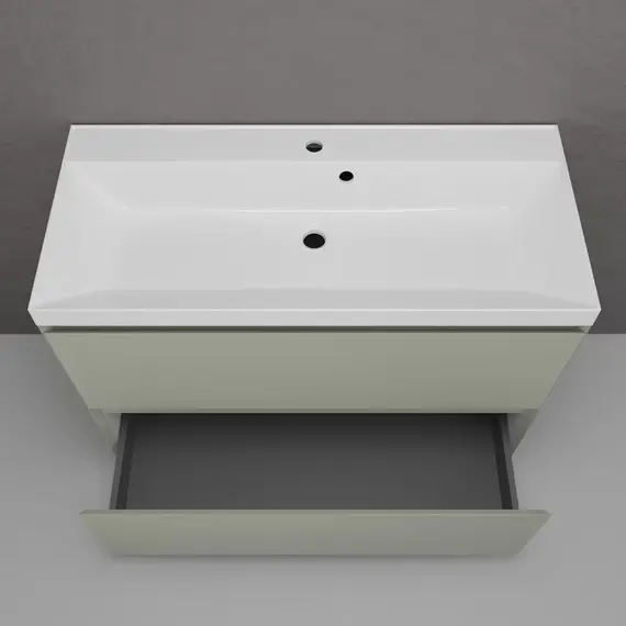 Тумба напольная Style line "Манхэттен 100/80/70/60" ЭМАЛЬ с  раковиной ASTI , 2 ящика ,PLUS ,олива