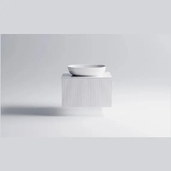 Тумба подвесная с раковиной на столешнице Astra-Form М-40 с 1 ящ. белый матовый