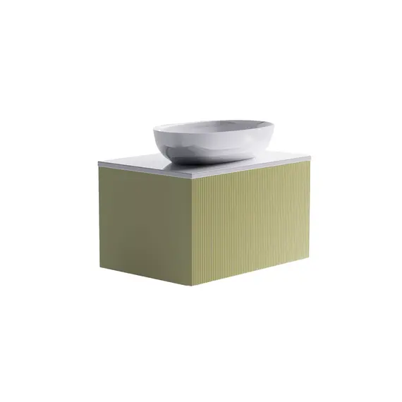 Тумба подвесная с раковиной на столешнице Astra-Form М-40 с 1 ящ. бежевый матовый