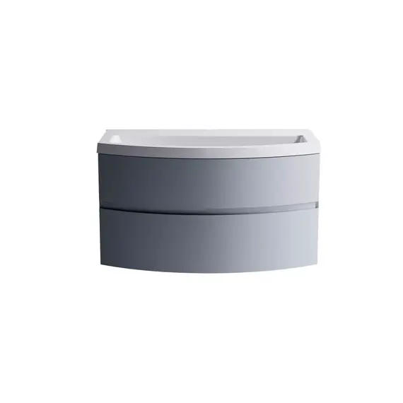 Тумба подвесная с раковиной Astra-Form Венеция 2.0 с 2 ящиками  серо-голубой матовый