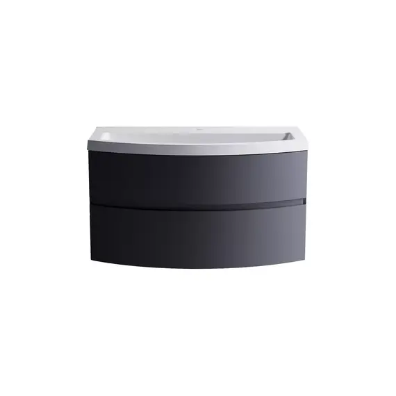 Тумба подвесная с раковиной Astra-Form Венеция 2.0 с 2 ящиками темно-серый матовый