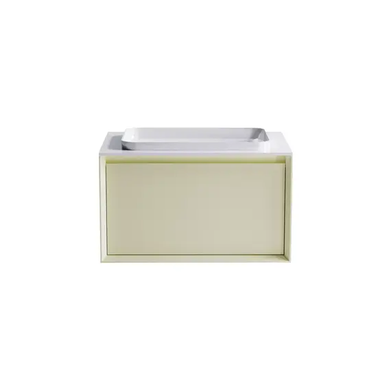 Тумба подвесная с раковиной на столешнице Astra-Form Фрейм с 1 ящ. бежевый матовый