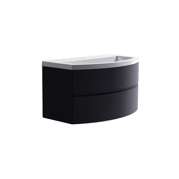 Тумба подвесная с раковиной Astra-Form Венеция 2.0 с 2 ящиками темно-серый матовый