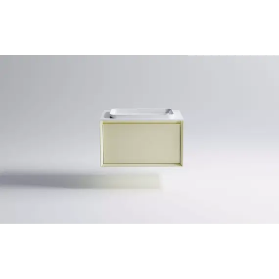 Тумба подвесная с раковиной на столешнице Astra-Form Фрейм с 1 ящ. бежевый матовый