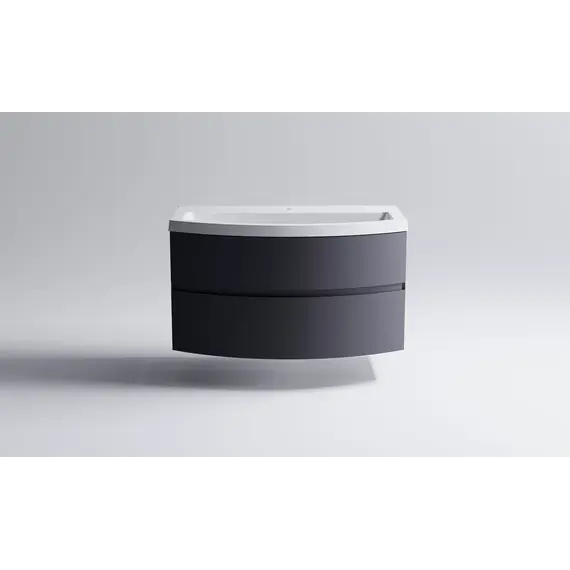 Тумба подвесная с раковиной Astra-Form Венеция 2.0 с 2 ящиками темно-серый матовый