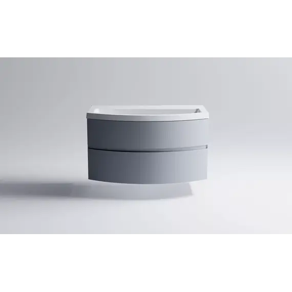 Тумба подвесная с раковиной Astra-Form Венеция 2.0 с 2 ящиками  серо-голубой матовый