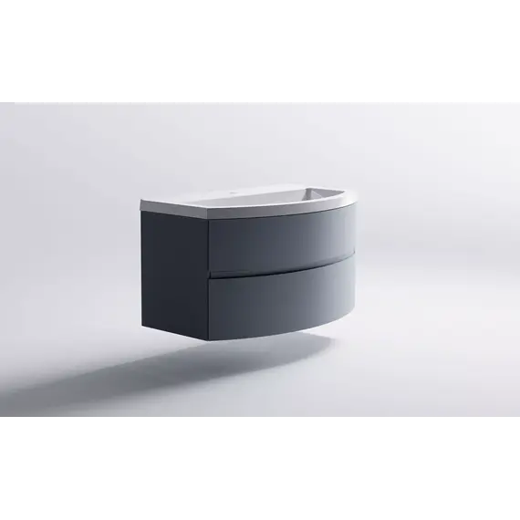 Тумба подвесная с раковиной Astra-Form Венеция 2.0 с 2 ящиками  серо-голубой матовый