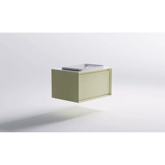 Тумба подвесная с раковиной на столешнице Astra-Form Фрейм с 1 ящ. бежевый матовый