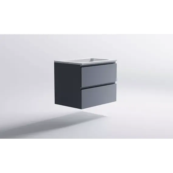 Тумба подвесная с раковиной Astra-Form Альфа 70/90 с 2 ящиками  серо-голубой матовый