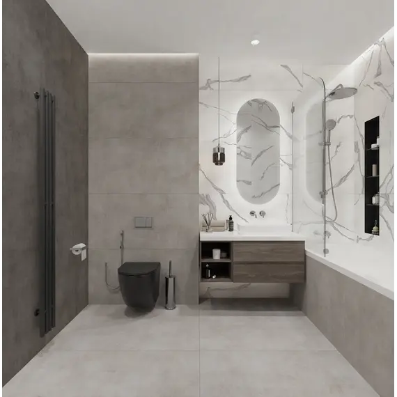 Плитка грес глаз. Stardust_GT Светло-серый  60*60/60*120 карвинг