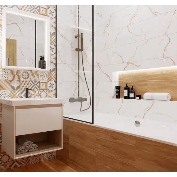 Плитка облиц. Marmaris GT Белый  50*25 пэчворк