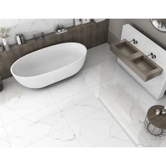 Керамогранит Romantic_GT Белый 60х60/60x120 полир. Slim