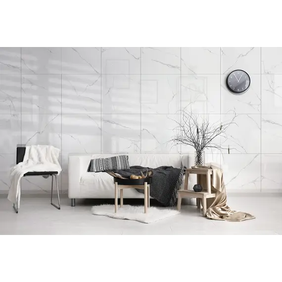 Керамогранит Romantic_GT Белый 60х60/60x120 полир. Slim