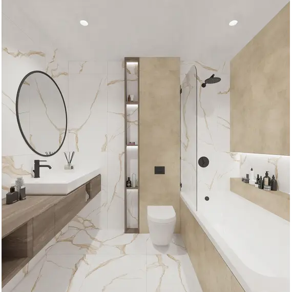 Плитка грес глаз. Majestic_GT Белый 60*60/60*120