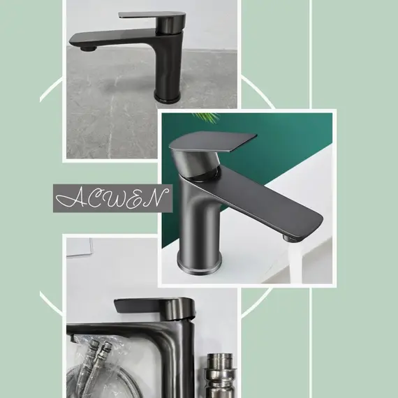 Смеситель для раковины ACWEN 81193GG  оружейная сталь