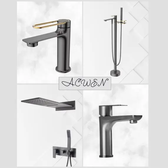 Смеситель для раковины ACWEN 81193GG  оружейная сталь