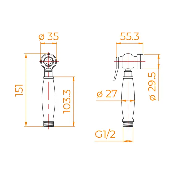 Лейка для гиг. душа RGW PT010102