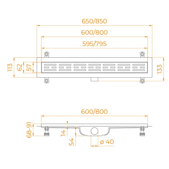 Душевой лоток RGW Drain Leo-10 хром