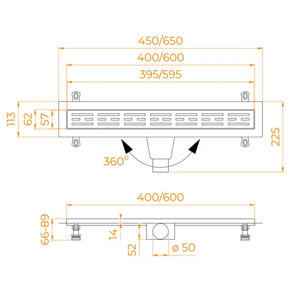 Душевой лоток RGW Drain Leo-30 золото