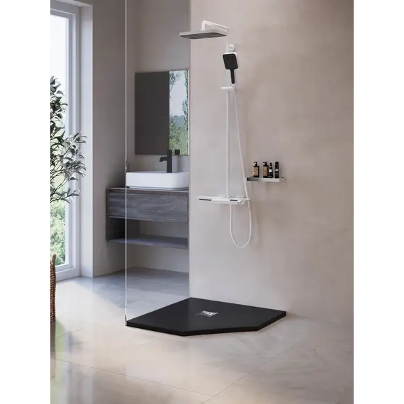 Душевой поддон трапеция RGW ST/T-G Графит