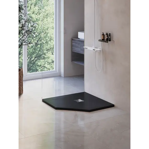 Душевой поддон трапеция RGW ST/T-G Графит