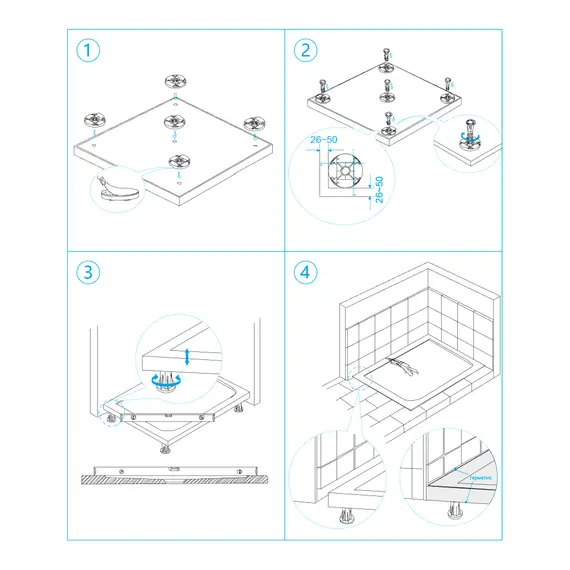 Душевой поддон трапеция RGW ST/T-G Графит