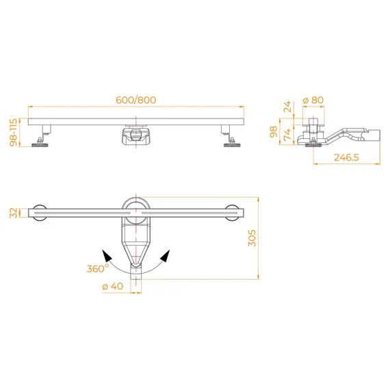 Душевой трап RGW SDR-52B черный