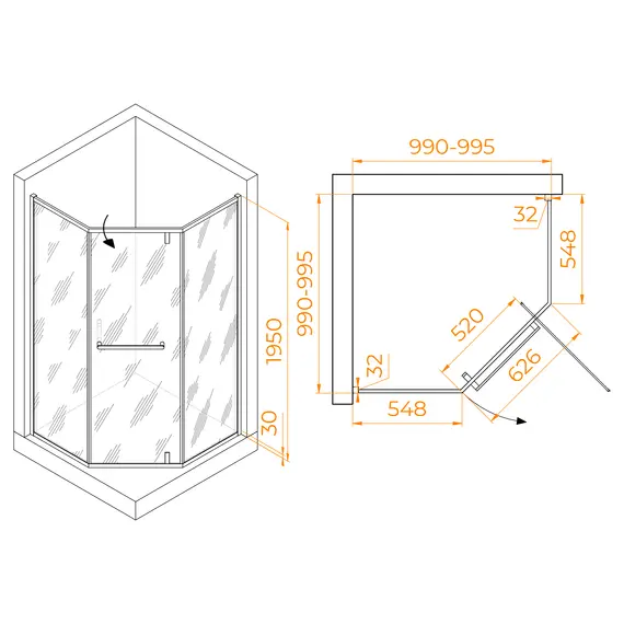 Душевой уголок RGW HO-084G