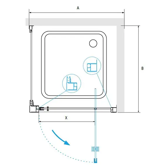 Душевой уголок RGW PA-135 (PA-105 + Z-050-1) прозрачное/хром