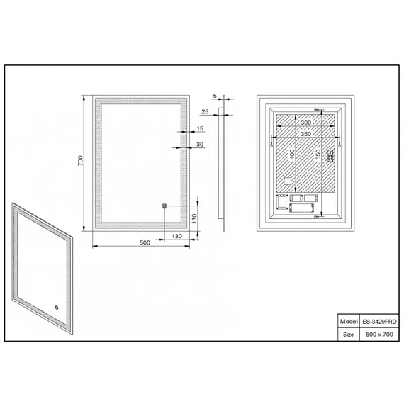 Зеркало со встроенной подсветкой Esbano ES-3429 FRD