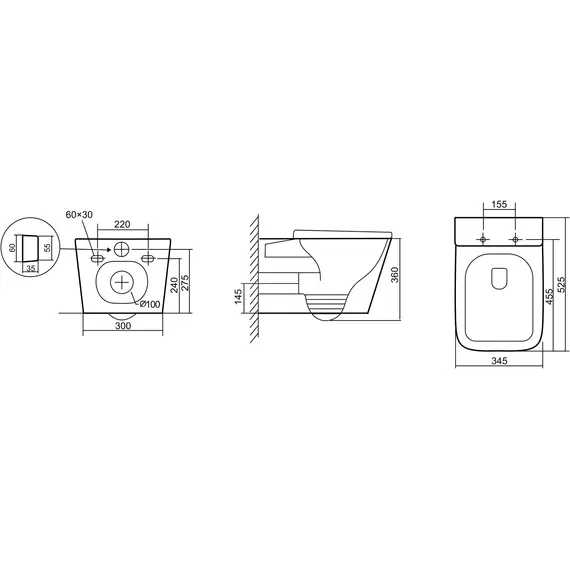 Унитаз подвесной Triton Verso Pro VO-3032