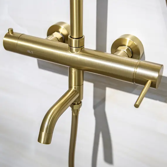 Душевая стойка AVS Slimmer брашированное золото