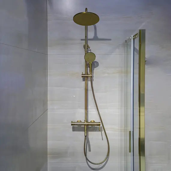 Душевая стойка AVS Slimmer брашированное золото