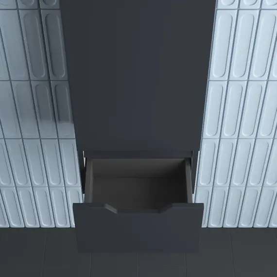 Пенал Style line "Остин" 36 см подвесной 1 ящик графит эмаль PLUS