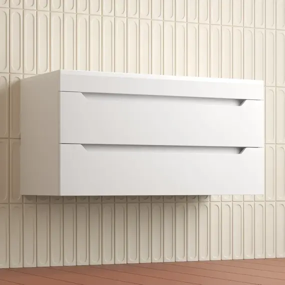 Тумба подвесная Style line "Остин" с раковиной Фортуна 2 ящ белый эмаль PLUS