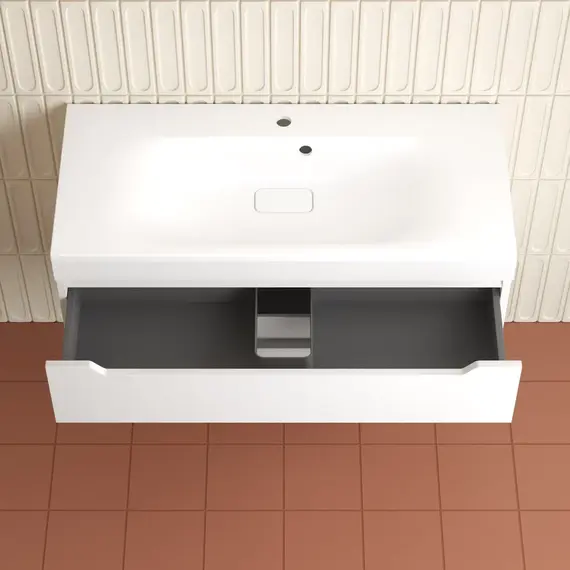 Тумба подвесная Style line "Остин" с раковиной Фортуна 2 ящ белый эмаль PLUS