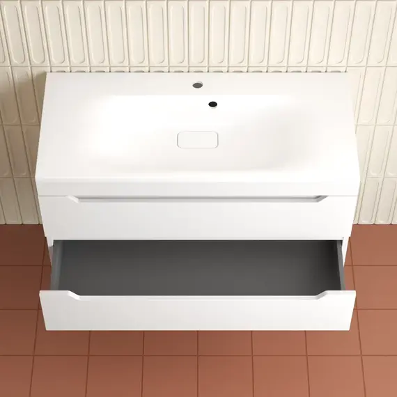 Тумба подвесная Style line "Остин" с раковиной Фортуна 2 ящ белый эмаль PLUS