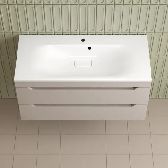 Тумба подвесная Style line "Остин" с раковиной Фортуна 2 ящ крем эмаль PLUS