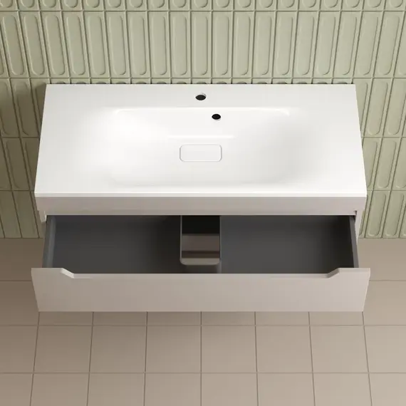 Тумба подвесная Style line "Остин" с раковиной Фортуна 2 ящ крем эмаль PLUS