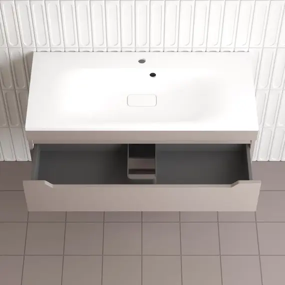 Тумба подвесная Style line "Остин" с раковиной Фортуна 2 ящ тауп темный эмаль PLUS