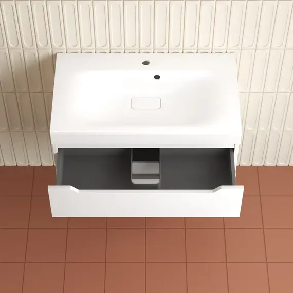 Тумба подвесная Style line "Остин" с раковиной Фортуна 2 ящ белый эмаль PLUS